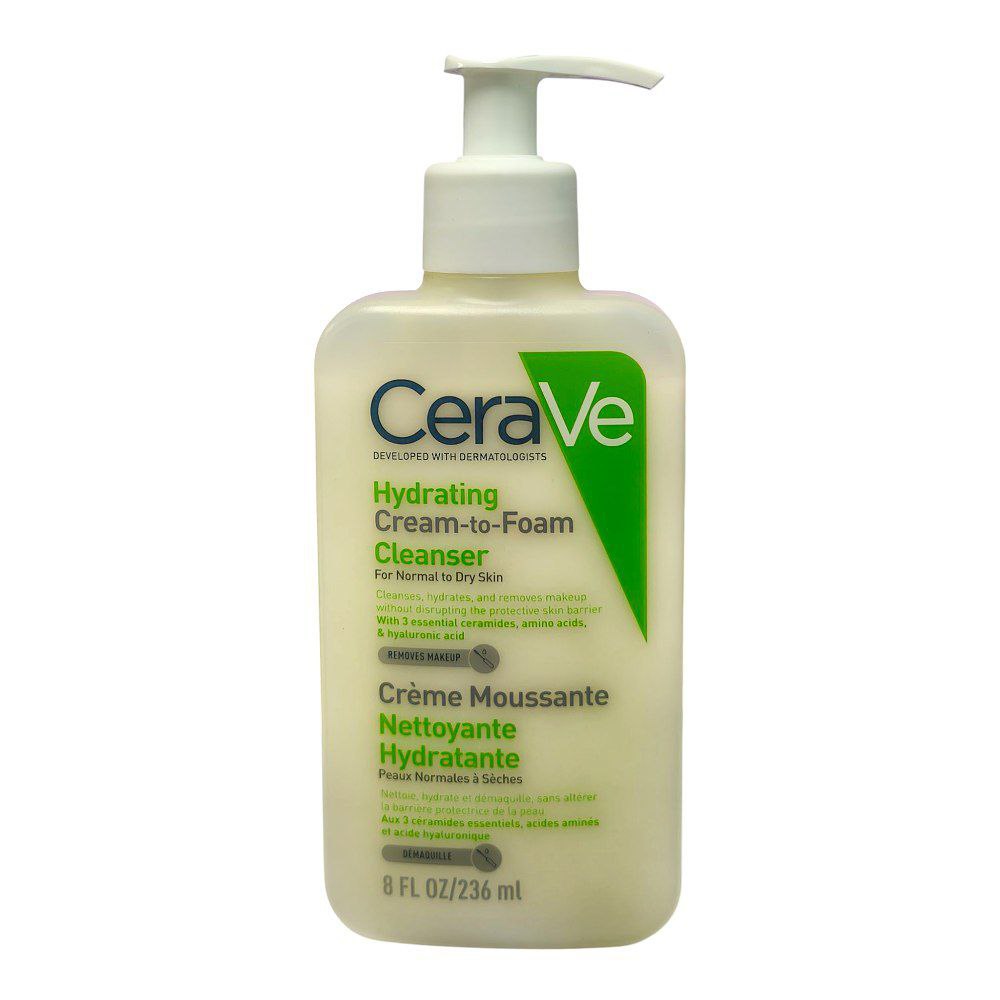 شوینده آبرسان کرم به فوم سراوی پوست نرمال تا خشک